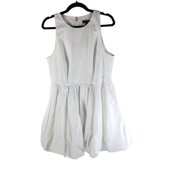 J. Crew Womens Bubble Skirt A-line Mini Dress Cotton Poplin White 10 - Picture 1 of 6